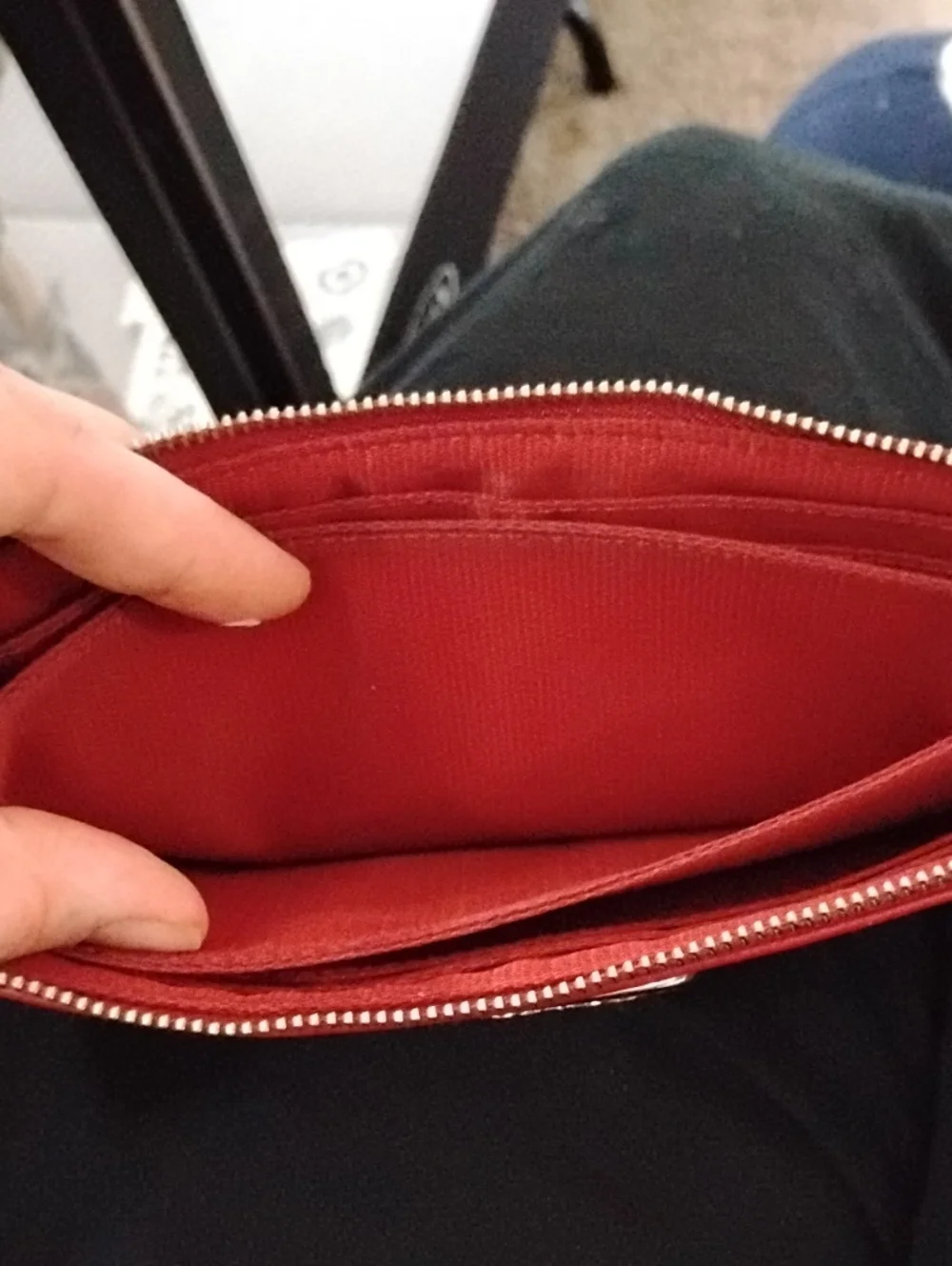 Coach Red Signature Zip Wallet